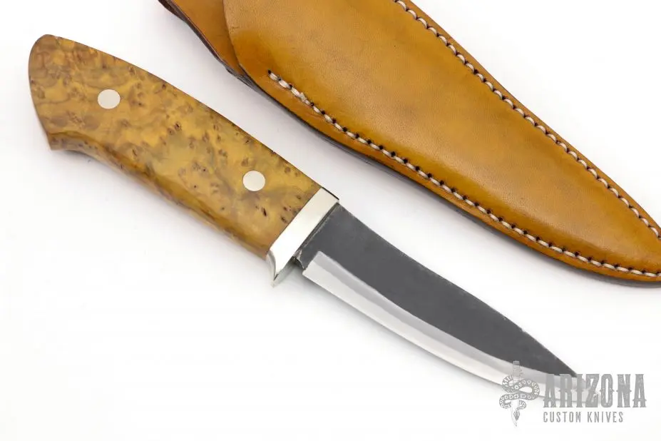 Sheath Knife - Masur Birch Handle By Moriya 4 Sheath Knife - Masur Birch Handle By Moriya - Image 2