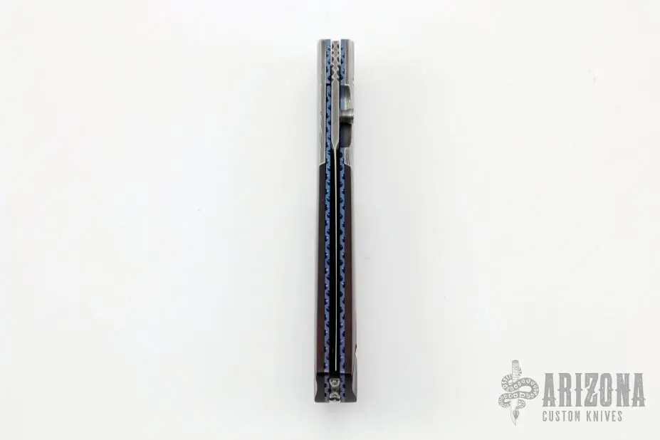 Damascus And Wood Linerlock 6 Damascus And Wood Linerlock - Image 4