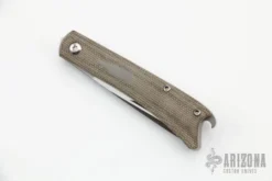 Silver Line Beer Buster Jr. Front Flipper - Green Micarta/Satin M390 -Knife Promotional Store 1654621053 4931