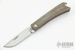 Silver Line Beer Buster Jr. Front Flipper - Green Micarta/Satin M390