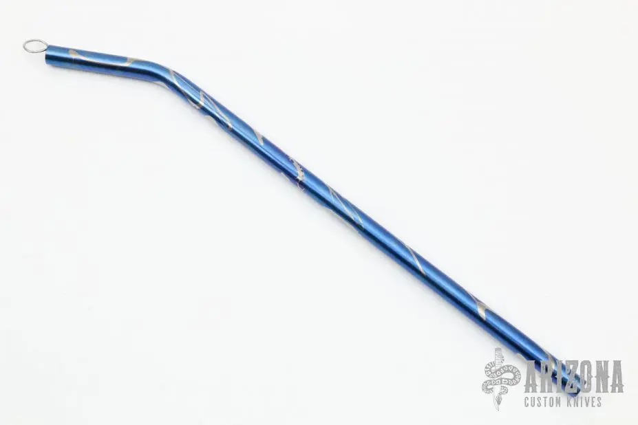 Ti Drinking Straw - 10" Bent Blue 3 Ti Drinking Straw - 10" Bent Blue