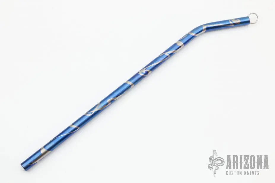 Ti Drinking Straw - 10" Bent Blue 4 Ti Drinking Straw - 10" Bent Blue - Image 2