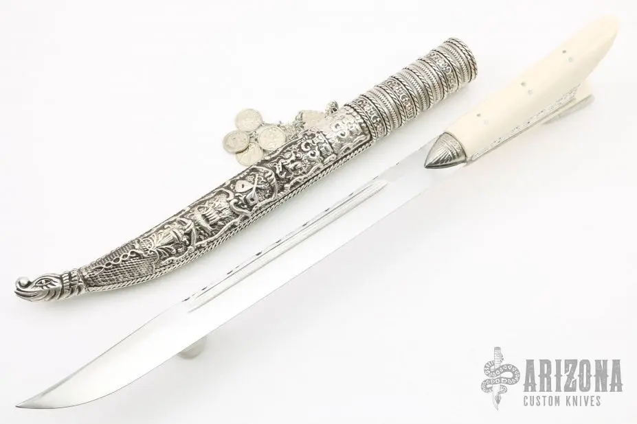 Cretan - Carved Traditional Silver Knife 3 Cretan - Carved Traditional Silver Knife