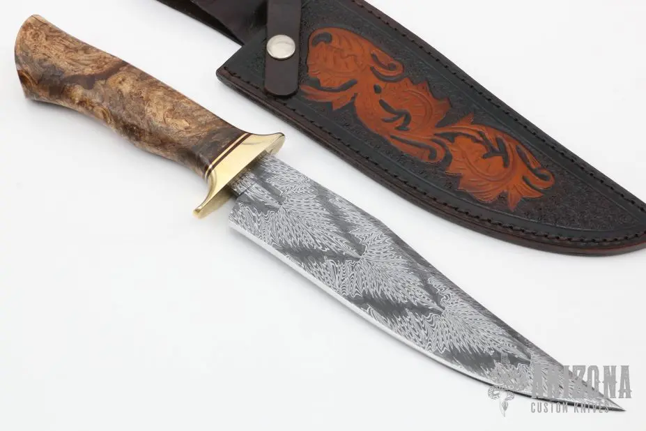 Dragon Scales Mosaic Damascus Bowie 4 Dragon Scales Mosaic Damascus Bowie - Image 2