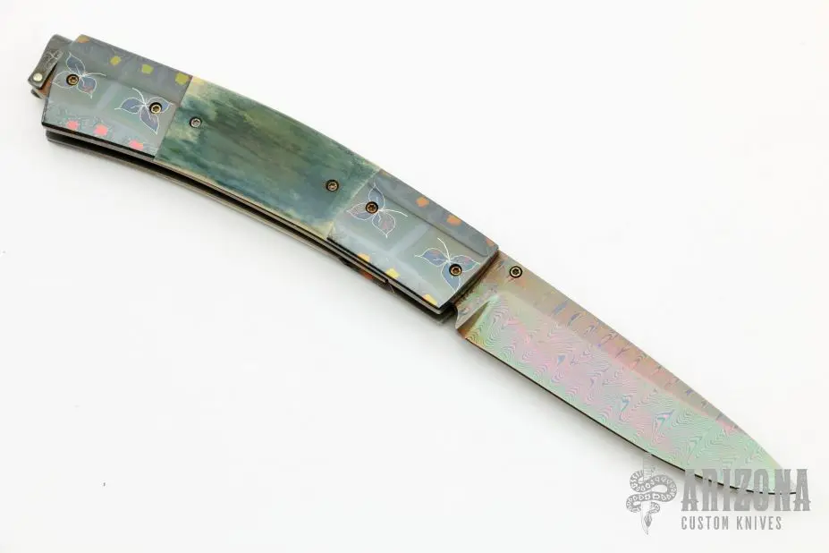 Damascus And Mammoth Ivory Linerlock 4 Damascus And Mammoth Ivory Linerlock - Image 2