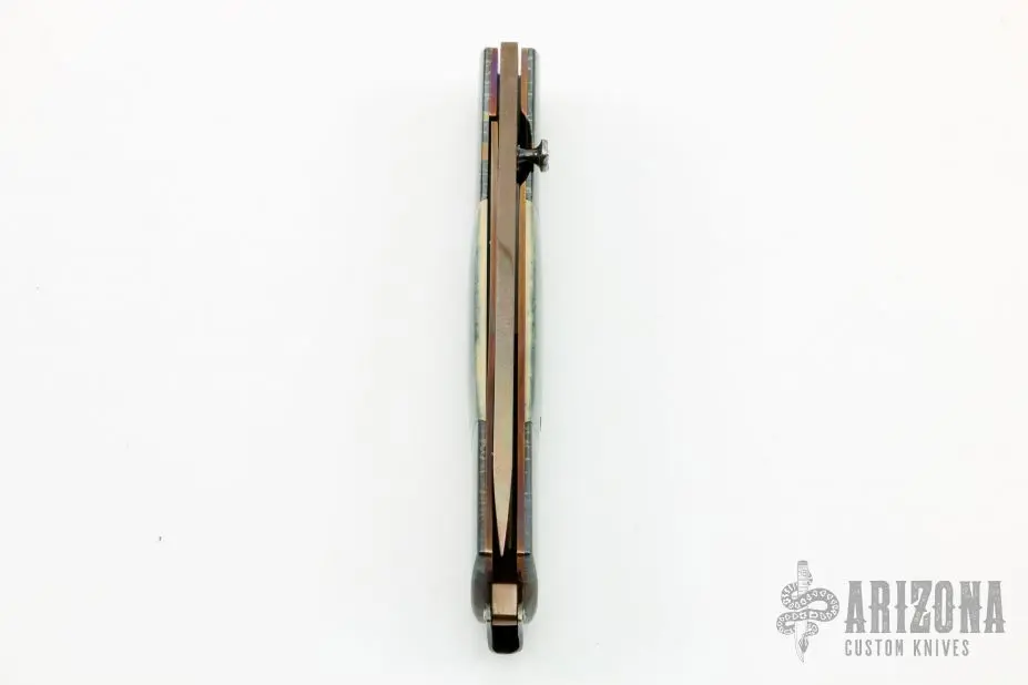 Damascus And Mammoth Ivory Linerlock 6 Damascus And Mammoth Ivory Linerlock - Image 4