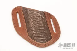 Leather Holster Sheath - Brown Leather And Ostrich Leg Skin