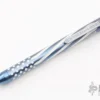 Titanium Clicker Spiral Flute With Dots - Blue / White Machined Matching Clip -Knife Promotional Store 1666122100 0709