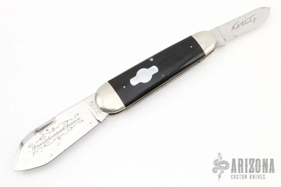 Presidents Choice Wildcatter Knife - Buffalo Horn And MOP #37/400 3 Presidents Choice Wildcatter Knife - Buffalo Horn And MOP #37/400