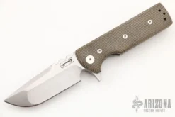 T.A.K. Green Canvas Micarta Scales- Drop Point