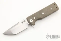 T.A.K. Green Canvas Micarta Scales- Tanto