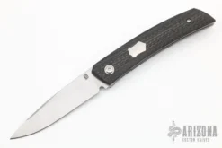 F22 KickStop Flipper Knife, Machine Satin Blade, Carbon Fiber Handles, Option 1 Satin Accents
