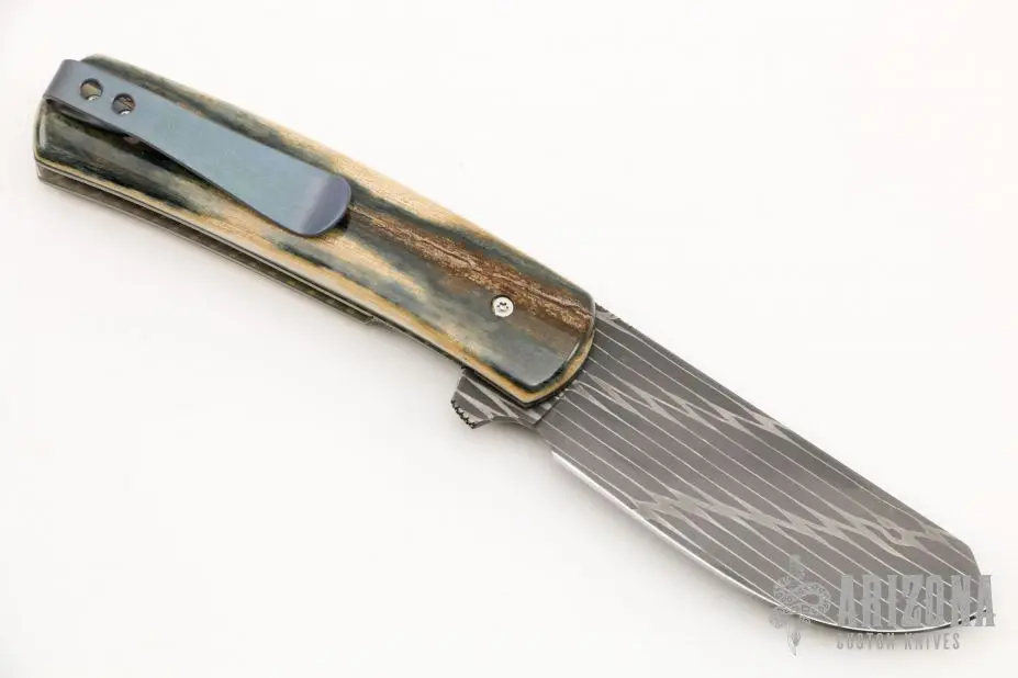 Bartlow Skinner Flipper - Damascus And Mammoth Ivory 4 Bartlow Skinner Flipper - Damascus And Mammoth Ivory - Image 2