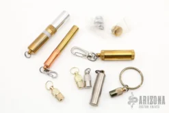 Lot Of 8 Assorted Titanium, Copper, Brass, Stash Cans Plus Parts