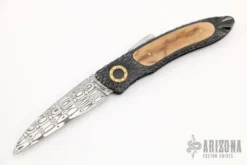 Damasteel And Gold Lockback