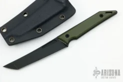 Goliath Pocket Fixed Blade - Green G-10 Handle W/ Black DLC Finish