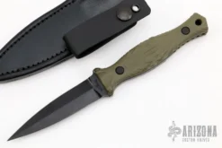 Galvo Dagger - 3v Green Tephra G-10 And Black Cerakote