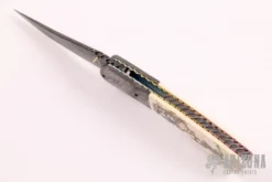 Scrimshawed Damascus And Mammoth Ivory Linerlock 9 Scrimshawed Damascus And Mammoth Ivory Linerlock -Knife Promotional Store 19190626 22194