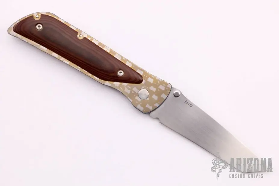 Tanto Linerlock - Brown Linen Micarta 4 Tanto Linerlock - Brown Linen Micarta - Image 2